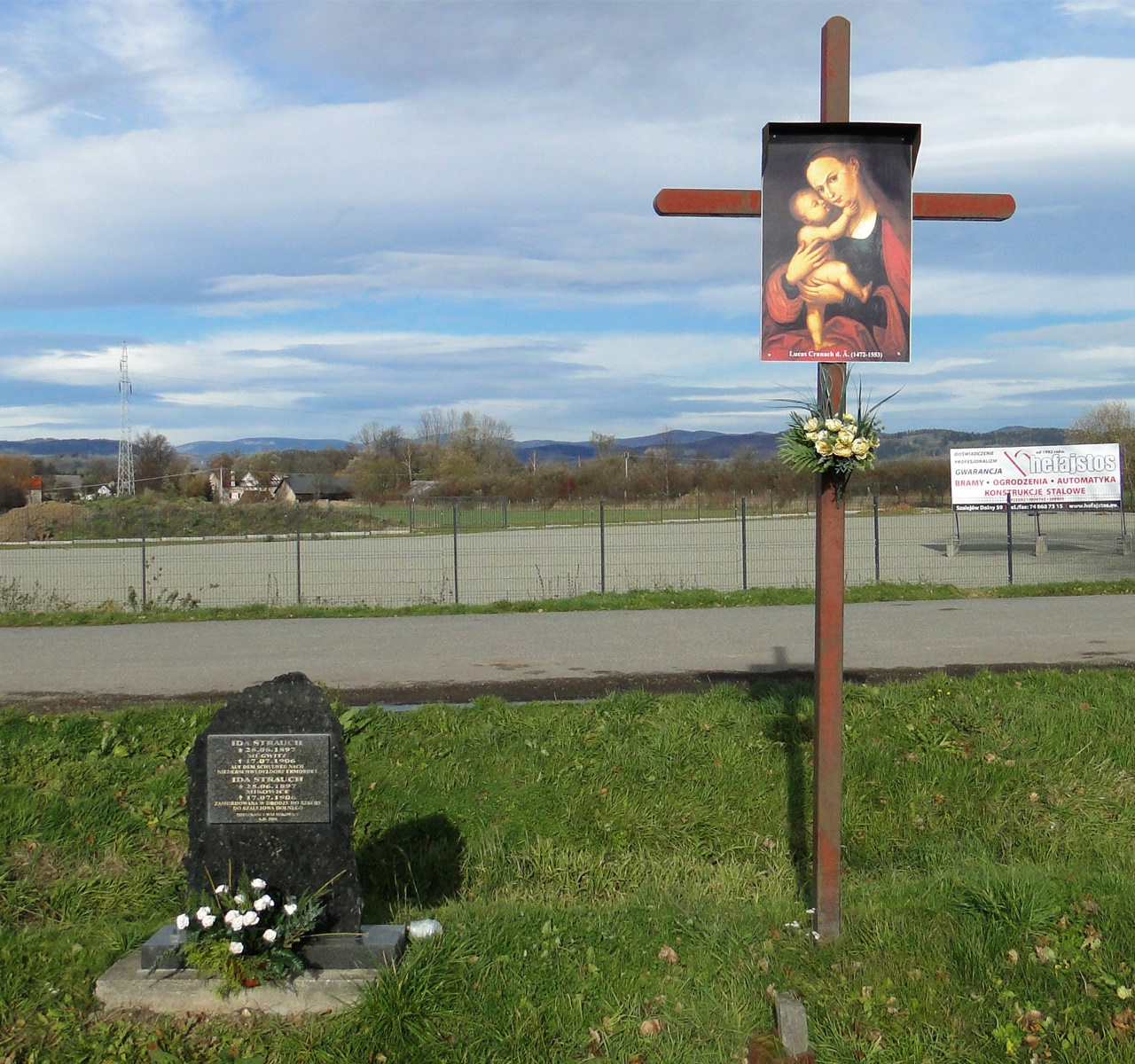 Gedenkstein am Kreuz f&uuml;r Ida Strauch