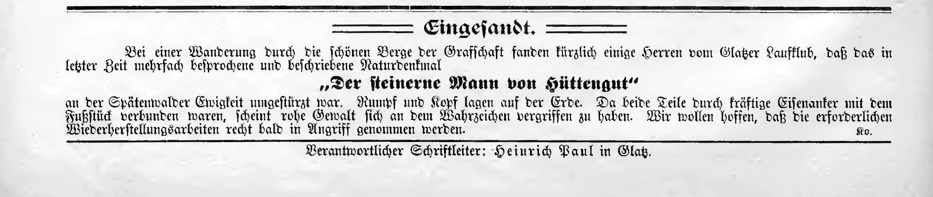 Zeitschrift &bdquo;Die Grafschaft Glatz&ldquo; Nr. 2/1915, S. 30