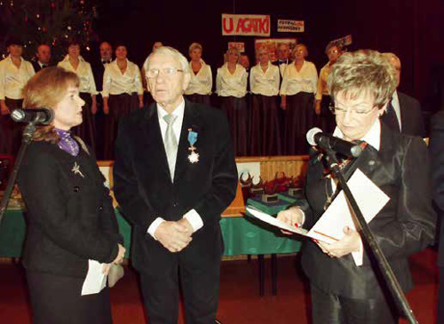 Helmut Goebel bei der Verleihung des polnischen Verdienstordens