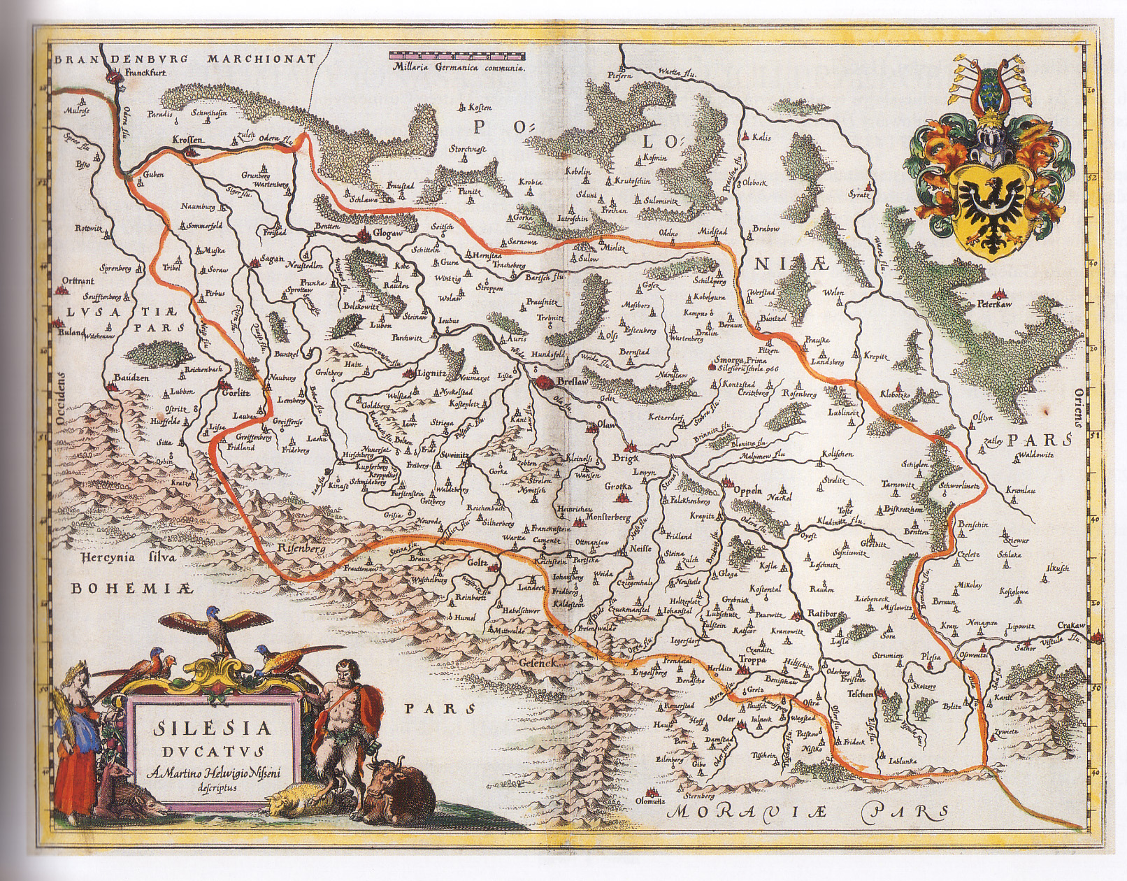 Silesia Ducatus, Kupferstich, Matth&auml;us Merian, Frankfurt a. M., 1650