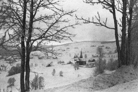 Der Wintersportplatz in der Abendd&auml;mmerung