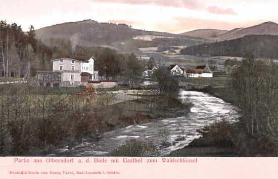 Partie aus Olbersdorf a. d. Biele mit Gasthof zum Waldschl&ouml;ssel