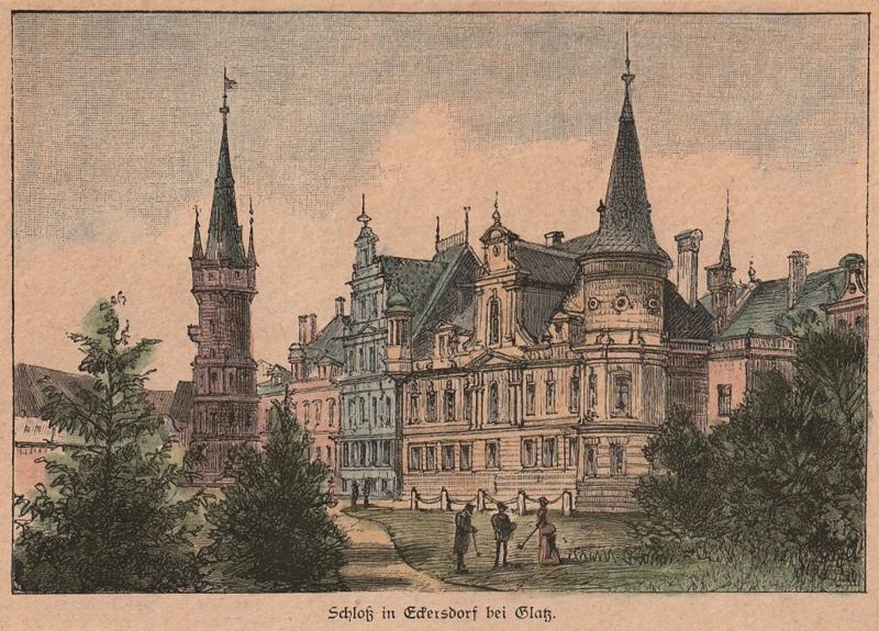 Schlo&szlig; in Eckersdorf bei Glatz um 1885