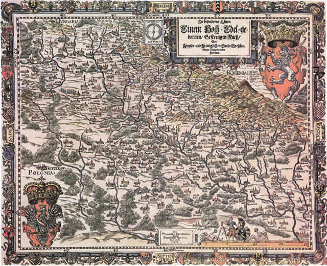 Schlesien-Karte des Martin Helwig von 1561