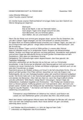 Bad Altheide Weihnachtsbrief 1992