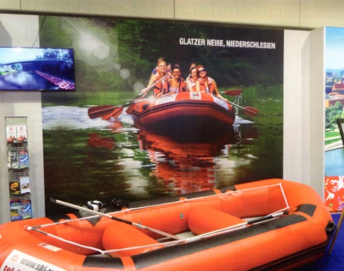 Werbung f&uuml;r Bootsfahrten auf der Glatzer Nei&szlig;e