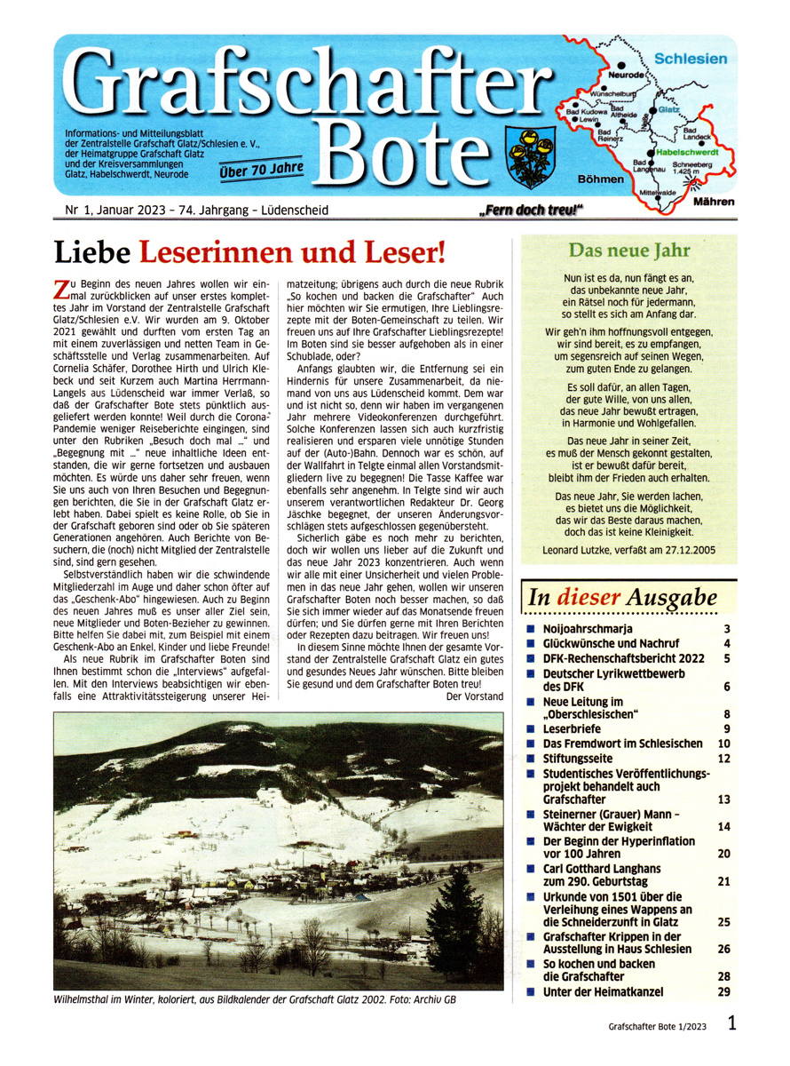 &bdquo;Grafschafter Bote&ldquo; 01/2023