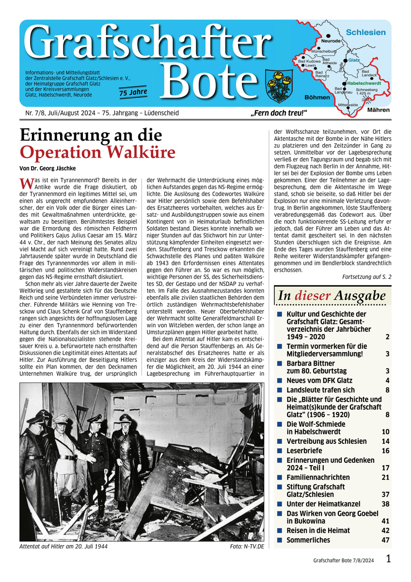 &bdquo;Grafschafter Bote&ldquo; 07-08/2024