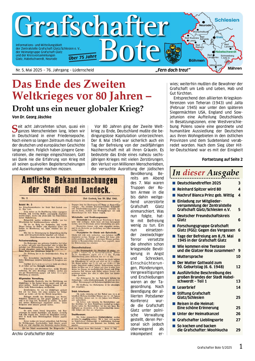 &bdquo;Grafschafter Bote&ldquo; 05/2025