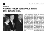 Verdienstorden der Republik Polen f&uuml;r Helmut Goebel